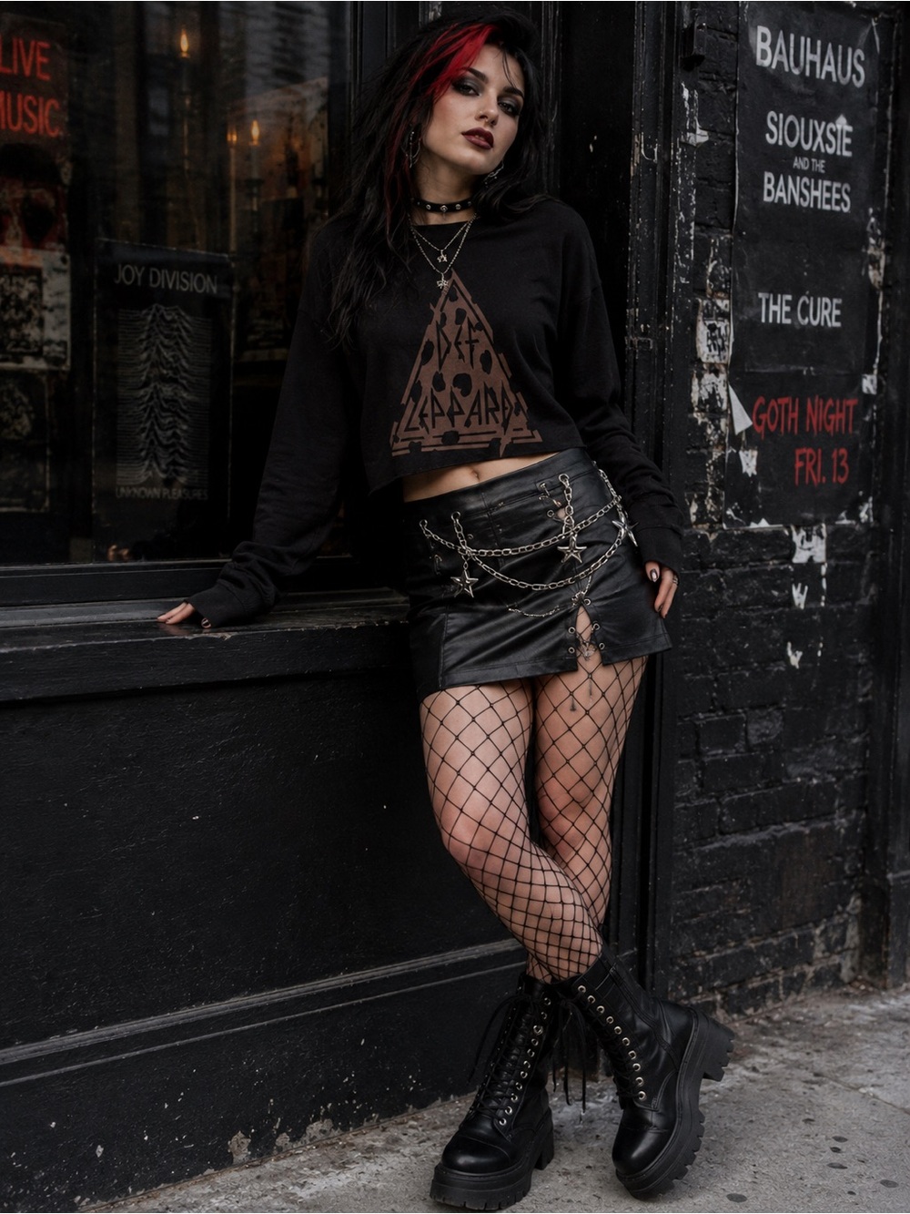 Def Leppard Black Cropped Sweatshirt XS Leopard Logo Graphic Pullover